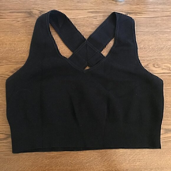 Express Tops - L EXPRESS Stretchy Black Crop Top